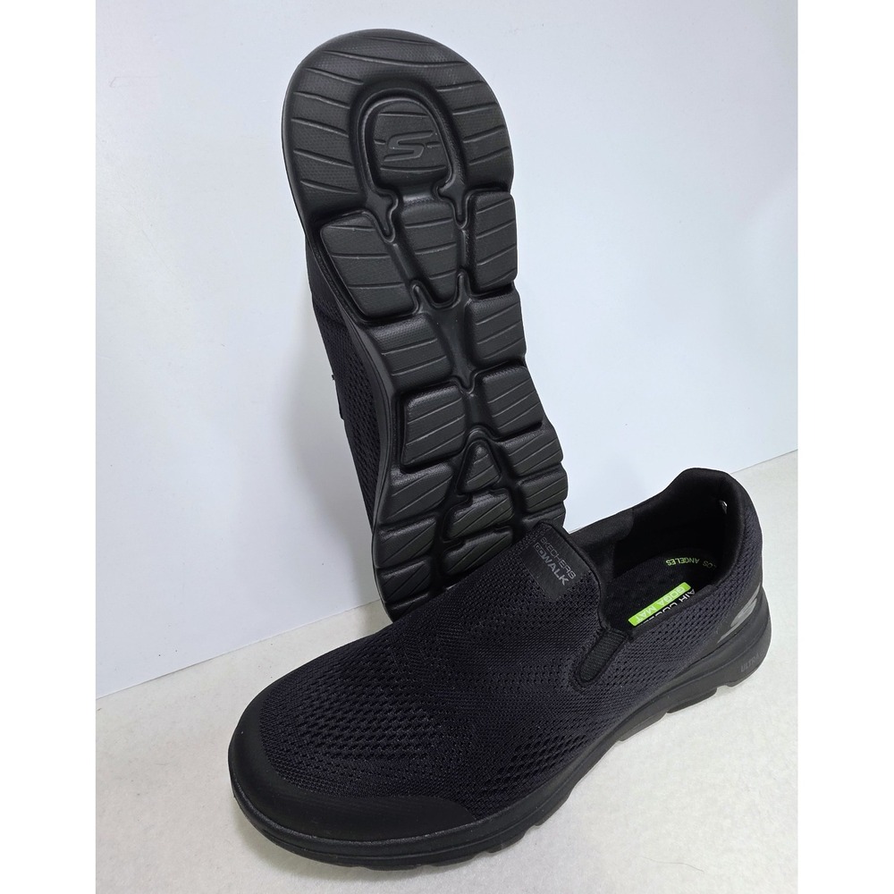 Skechers Air Cooled Shoes Men‎ 10 LIMITED USE Goga Mat Slip On Black Light Soft